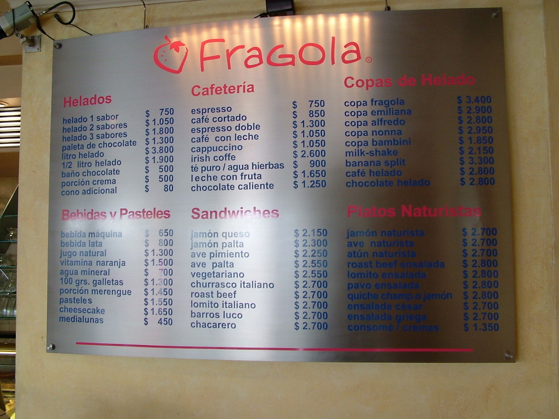 Letreros metalico fragola